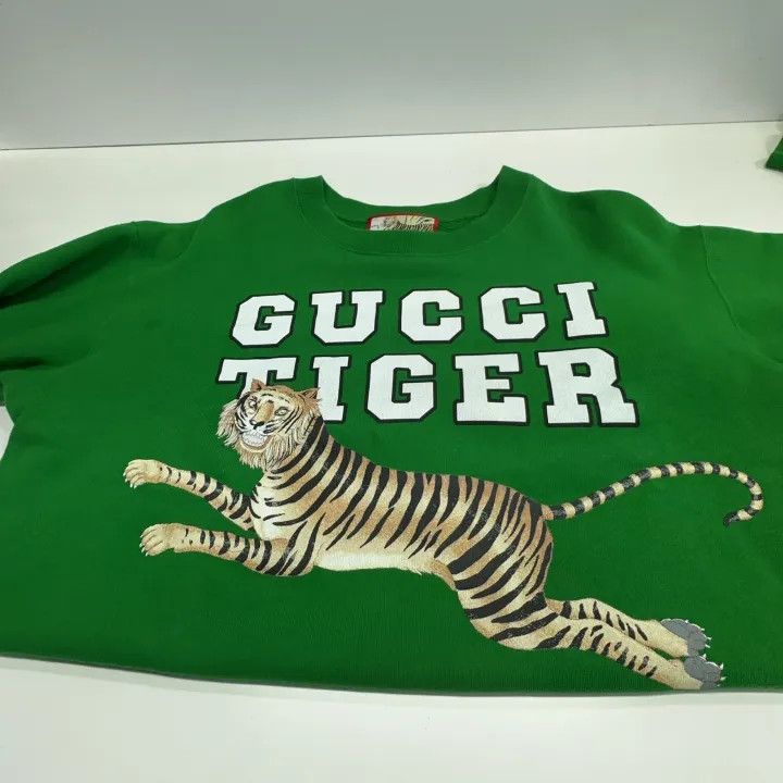 Gucci Gucci Men's Green Tiger Print Sweatshirt Size US M / EU 48-50 / 2 - 8 Thumbnail