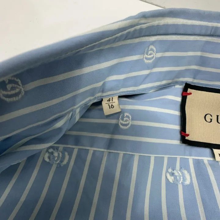 Gucci Gucci Striped Cotton Shirt for Men Size US XL / EU 56 / 4 - 5 Thumbnail