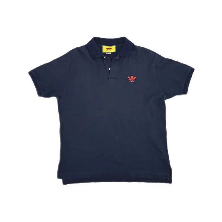 Gucci Gucci x Adidas Blue Embroidered Polo Shirt Size US M / EU 48-50 / 2 - 2 Thumbnail