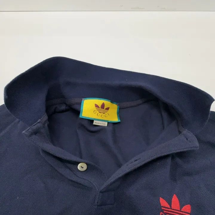 Gucci Gucci x Adidas Blue Embroidered Polo Shirt Size US M / EU 48-50 / 2 - 7 Thumbnail