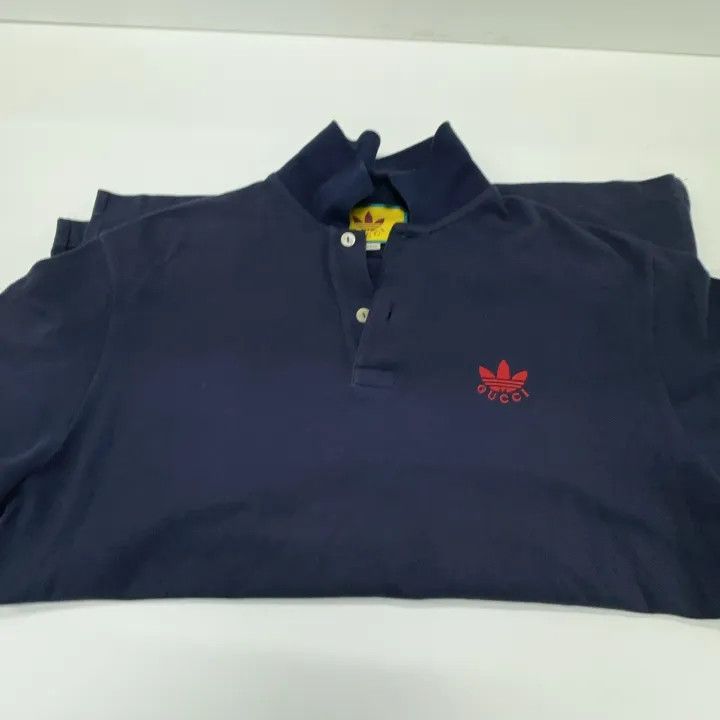 Gucci Gucci x Adidas Blue Embroidered Polo Shirt Size US M / EU 48-50 / 2 - 9 Thumbnail