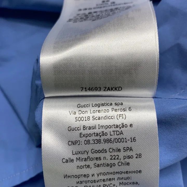 Gucci Gucci SS23 Blue Logo Embroidered Long Sleeve Shirt Size US M / EU 48-50 / 2 - 4 Thumbnail