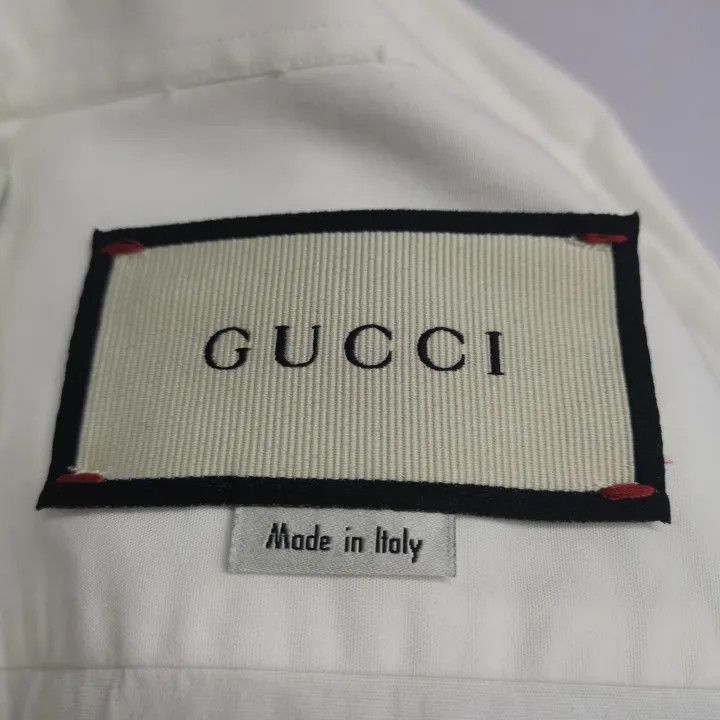 Gucci Gucci Men's White Long Sleeve Shirt Size US M / EU 48-50 / 2 - 2 Thumbnail