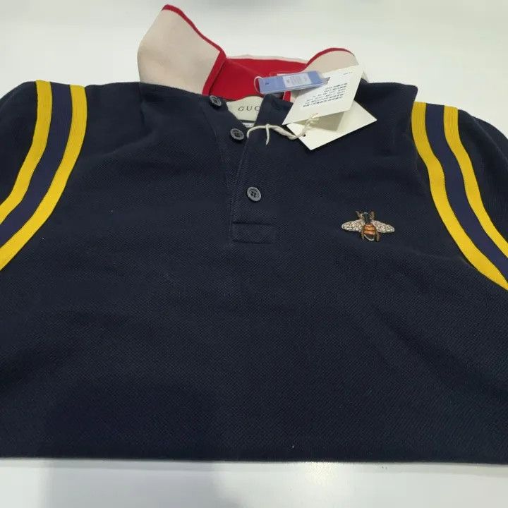Gucci Gucci Bee Pattern Cotton Polo Shirt for Men Size US M / EU 48-50 / 2 - 10 Thumbnail