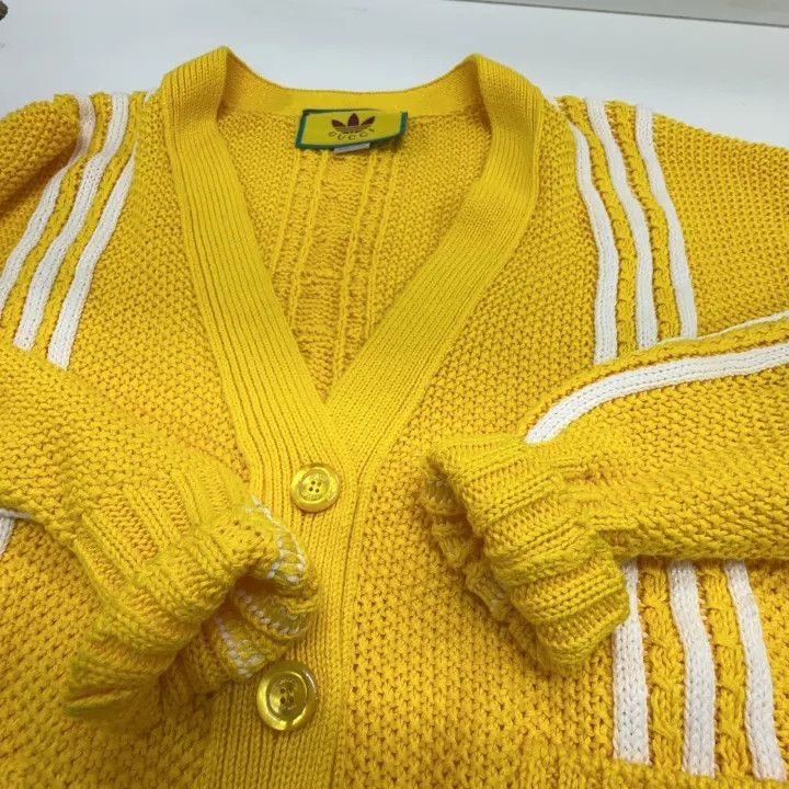Gucci Gucci x Adidas Embroidered Cardigan in Yellow Size US XS / EU 42 / 0 - 7 Thumbnail