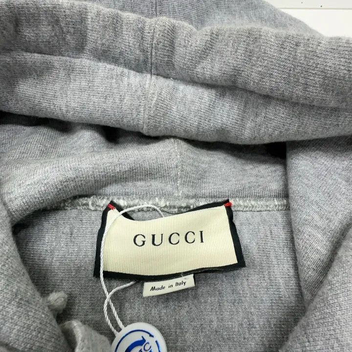 Gucci GUCCI Grey Hoodie with Logo Print Size US L / EU 52-54 / 3 - 7 Thumbnail