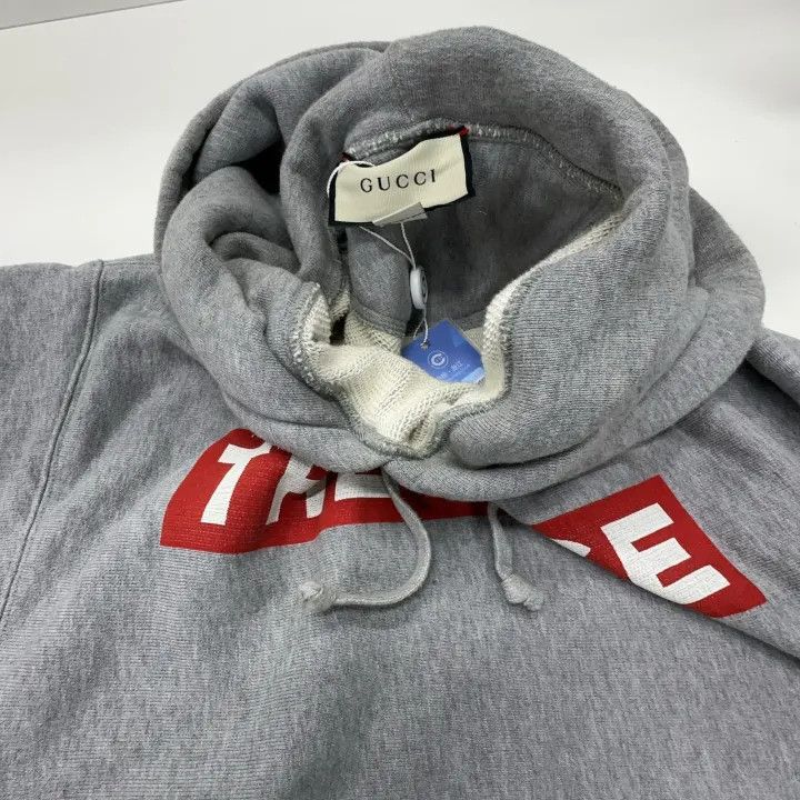 Gucci GUCCI Grey Hoodie with Logo Print Size US L / EU 52-54 / 3 - 10 Thumbnail