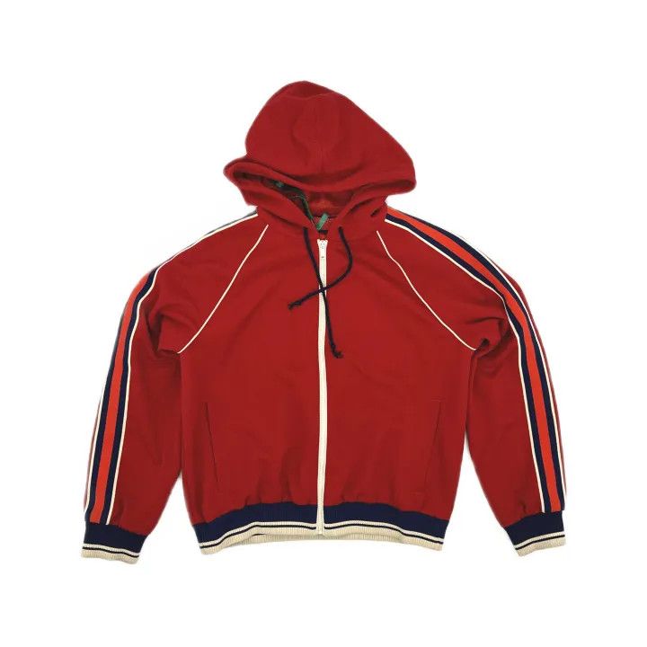 Gucci Gucci Red Hooded Zip-Up Sweatshirt Size US M / EU 48-50 / 2 - 2 Thumbnail