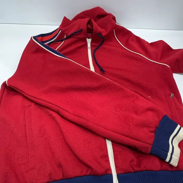 Gucci Gucci Red Hooded Zip-Up Sweatshirt Size US M / EU 48-50 / 2 - 8 Thumbnail