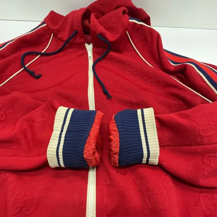 Gucci Gucci Red Hooded Zip-Up Sweatshirt Size US M / EU 48-50 / 2 - 11 Thumbnail