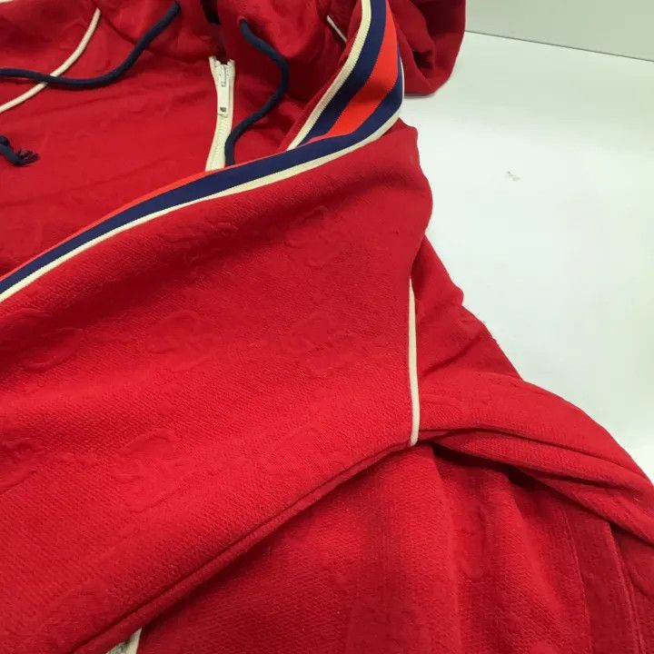 Gucci Gucci Red Hooded Zip-Up Sweatshirt Size US M / EU 48-50 / 2 - 9 Thumbnail
