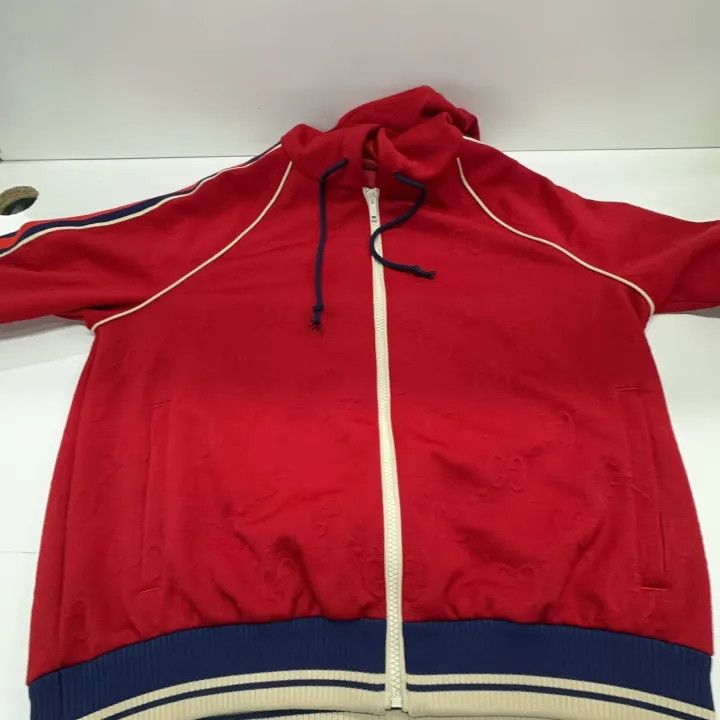 Gucci Gucci Red Hooded Zip-Up Sweatshirt Size US M / EU 48-50 / 2 - 7 Thumbnail