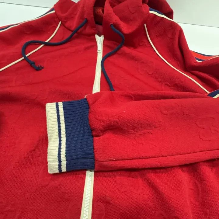 Gucci Gucci Red Hooded Zip-Up Sweatshirt Size US M / EU 48-50 / 2 - 10 Thumbnail