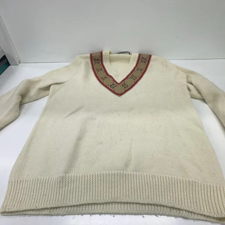 Gucci Gucci V-Neck Logo Long Sleeve Sweater Size US S / EU 44-46 / 1 - 9 Thumbnail