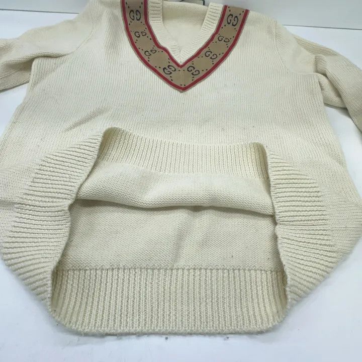 Gucci Gucci V-Neck Logo Long Sleeve Sweater Size US S / EU 44-46 / 1 - 10 Thumbnail