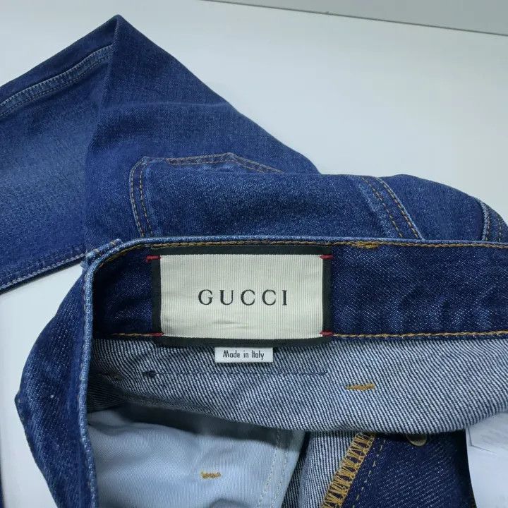 Gucci Gucci SS22 Blue Straight-Leg Denim Pants Size US 31 - 4 Thumbnail