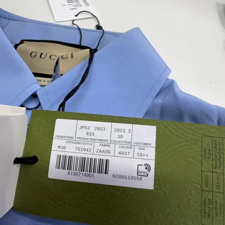 Gucci Gucci Casual Solid Color Long Sleeve Shirt Size US M / EU 48-50 / 2 - 4 Thumbnail