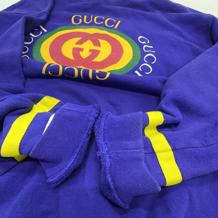 Gucci Gucci SS23 Logo Print Blue Sweatshirt Size US M / EU 48-50 / 2 - 13 Thumbnail