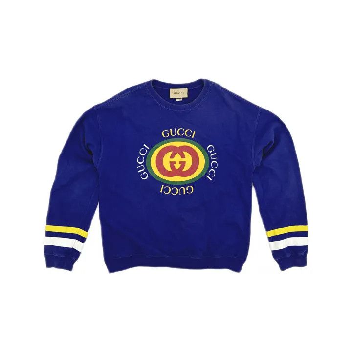 Gucci Gucci SS23 Logo Print Blue Sweatshirt Size US M / EU 48-50 / 2 - 2 Thumbnail