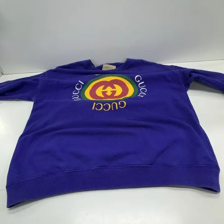 Gucci Gucci SS23 Logo Print Blue Sweatshirt Size US M / EU 48-50 / 2 - 9 Thumbnail