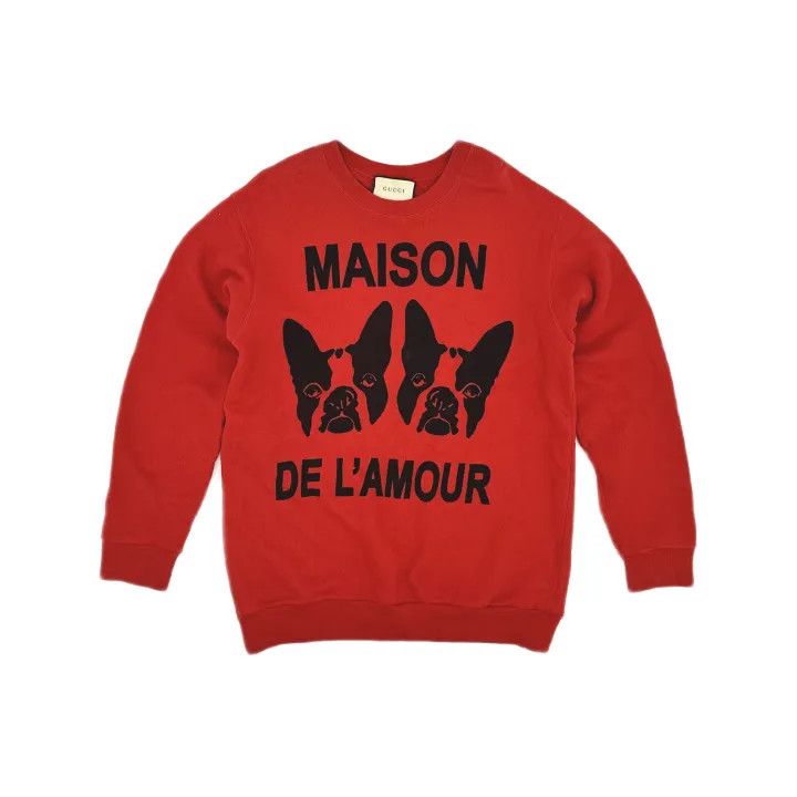 Gucci Gucci Red Printed Crewneck Sweatshirt Size US L / EU 52-54 / 3 - 2 Thumbnail