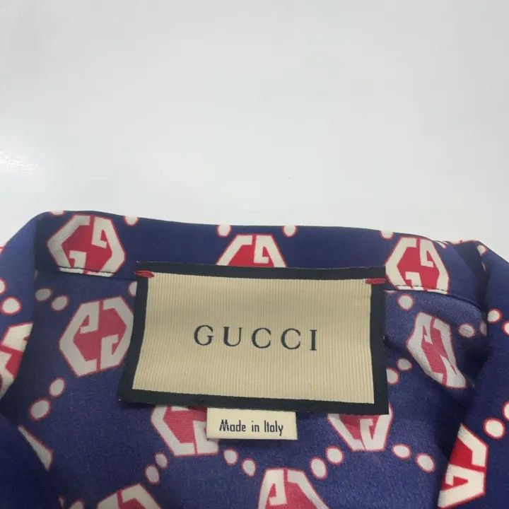 Gucci Gucci Logo Printed Silk Bowling Shirt Size US M / EU 48-50 / 2 - 6 Thumbnail