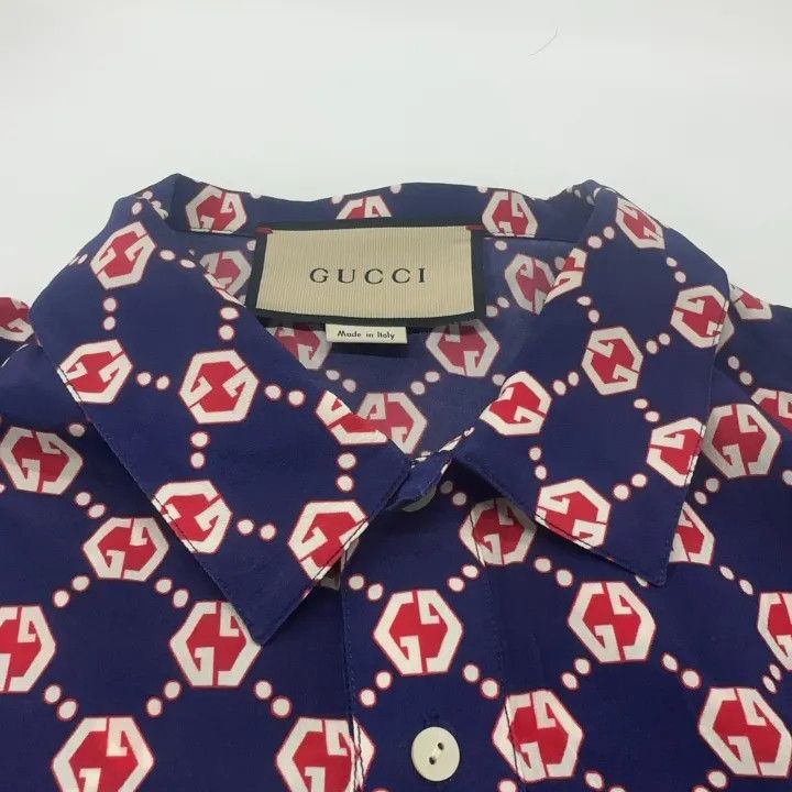 Gucci Gucci Logo Printed Silk Bowling Shirt Size US M / EU 48-50 / 2 - 7 Thumbnail