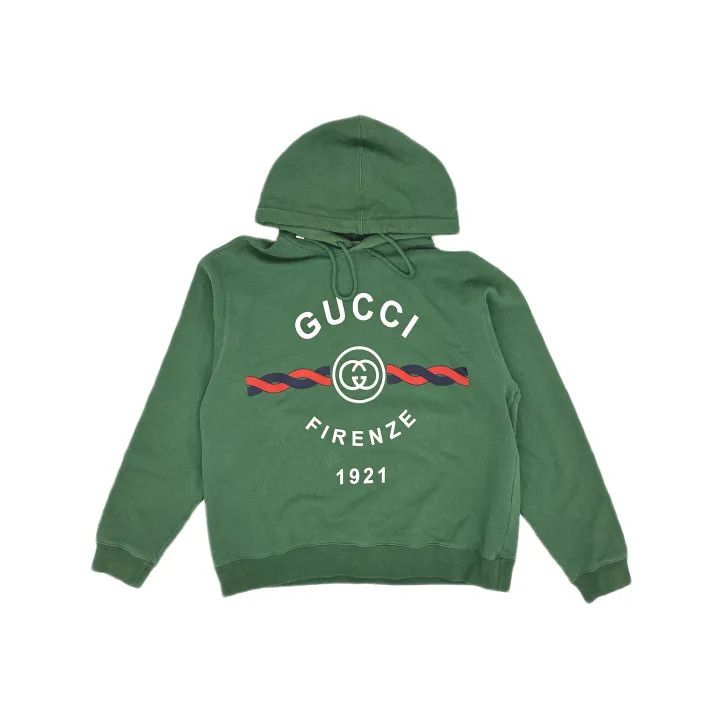Gucci Gucci Green Logo Print Sweatshirt Size US L / EU 52-54 / 3 - 2 Thumbnail