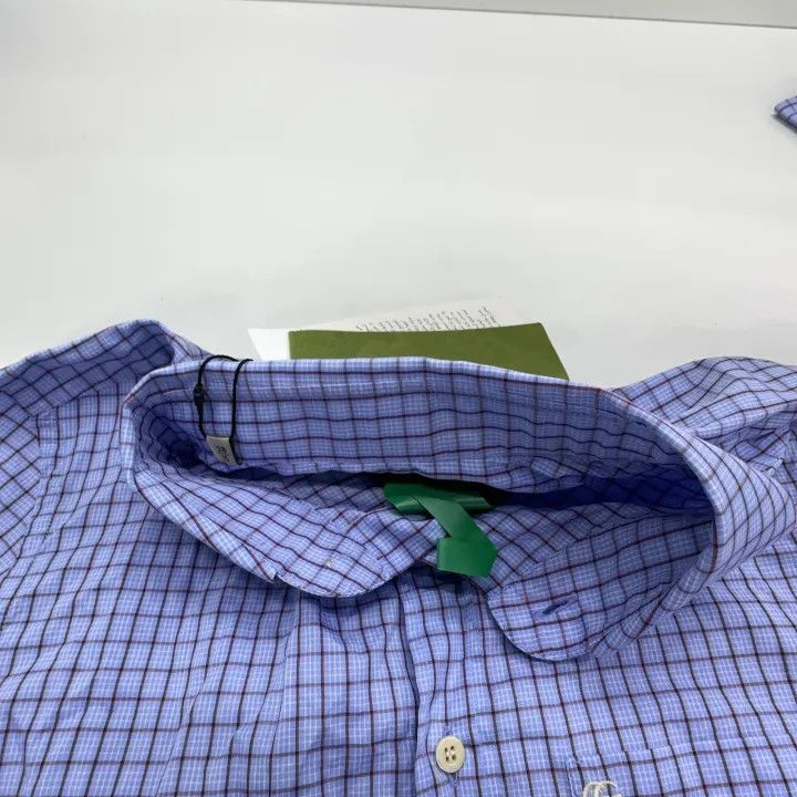 Gucci Gucci Blue Check Long Sleeve Shirt Size US M / EU 48-50 / 2 - 7 Thumbnail