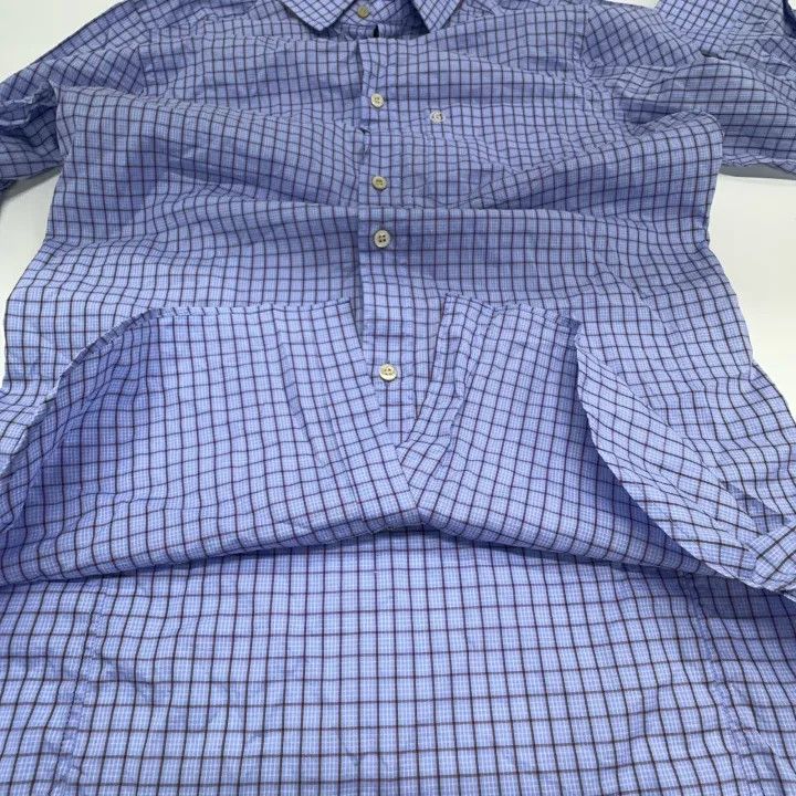 Gucci Gucci Blue Check Long Sleeve Shirt Size US M / EU 48-50 / 2 - 8 Thumbnail