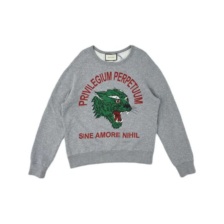 Gucci Gucci Gray Panther Cotton Sweatshirt Size US S / EU 44-46 / 1 - 2 Thumbnail