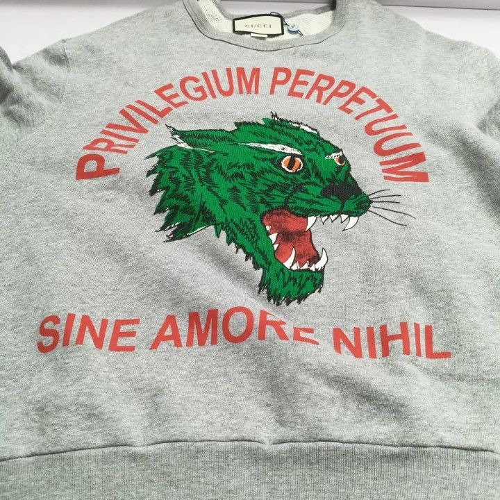 Gucci Gucci Gray Panther Cotton Sweatshirt Size US S / EU 44-46 / 1 - 10 Thumbnail