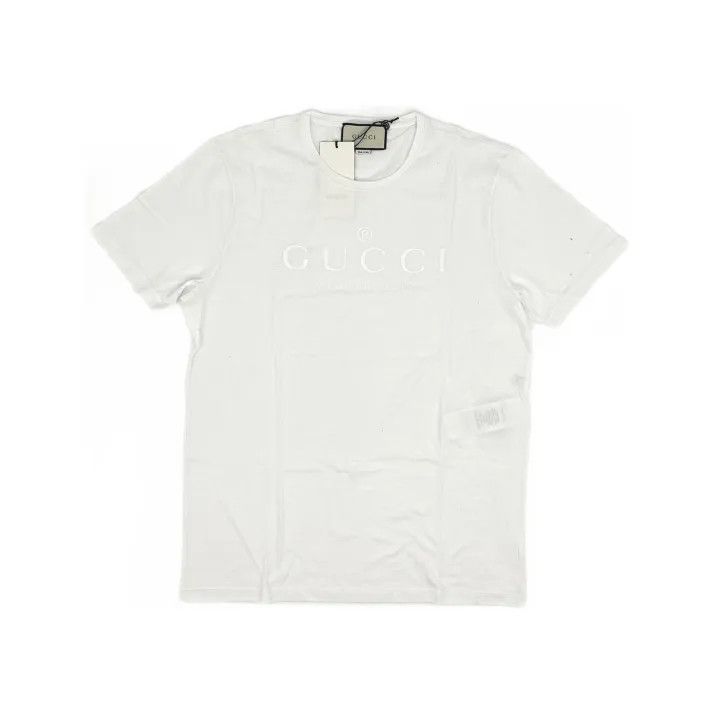 Gucci Gucci Logo Print White Short Sleeve T-Shirt Size US XXL / EU 58 / 5 - 2 Thumbnail