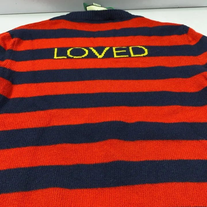 Gucci Gucci Striped Logo Bee Sweater Red and Blue Size US XL / EU 56 / 4 - 8 Thumbnail