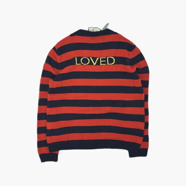 Gucci Gucci Striped Logo Bee Sweater Red and Blue Size US XL / EU 56 / 4 - 3 Thumbnail