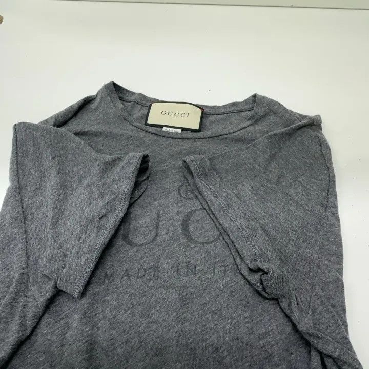 Gucci Gucci Gray Logo Printed Short Sleeve T-Shirt Size US S / EU 44-46 / 1 - 8 Thumbnail