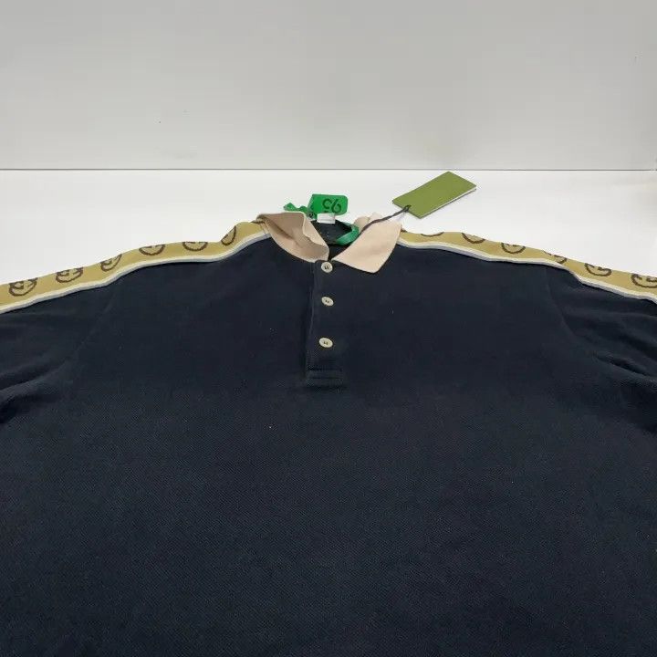 Gucci Gucci Black Double G Stripe Polo Shirt Size US L / EU 52-54 / 3 - 8 Thumbnail