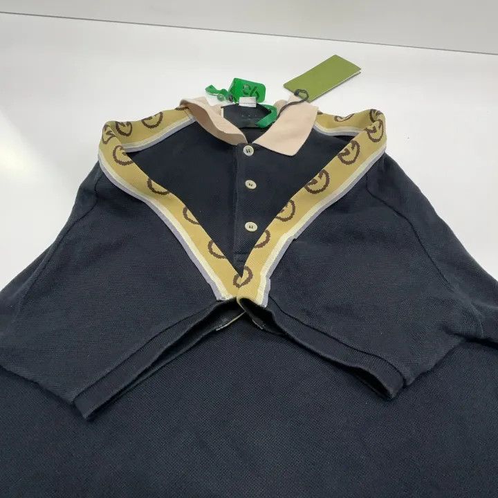 Gucci Gucci Black Double G Stripe Polo Shirt Size US L / EU 52-54 / 3 - 12 Thumbnail