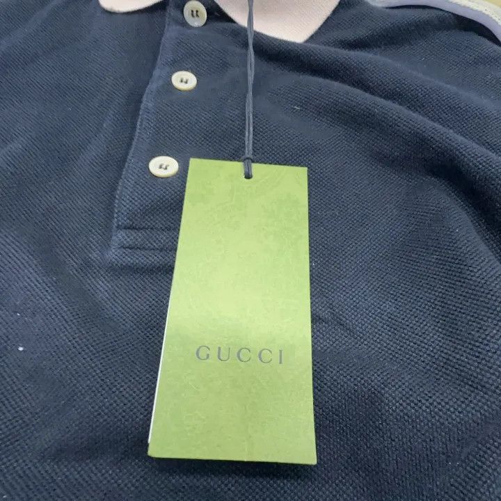 Gucci Gucci Black Double G Stripe Polo Shirt Size US L / EU 52-54 / 3 - 4 Thumbnail