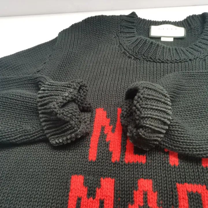 Gucci Gucci Black sweater with lettering design Size US S / EU 44-46 / 1 - 6 Thumbnail