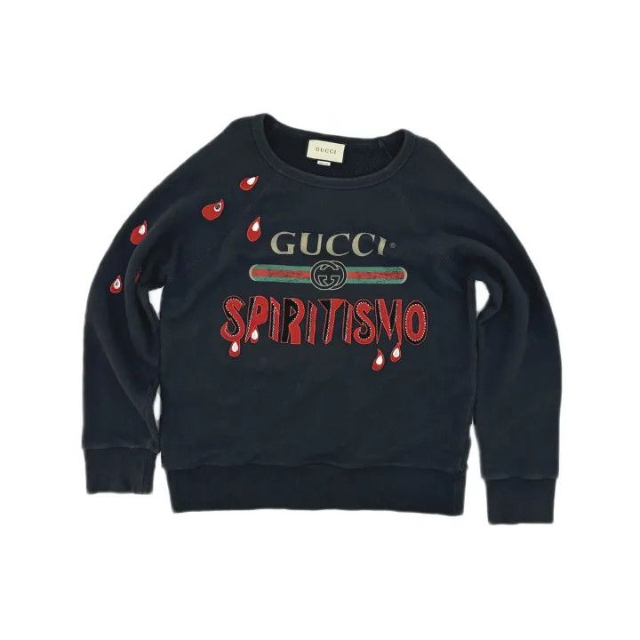 Gucci Gucci Black Printed Cotton Sweatshirt Unisex Size US M / EU 48-50 / 2 - 2 Thumbnail