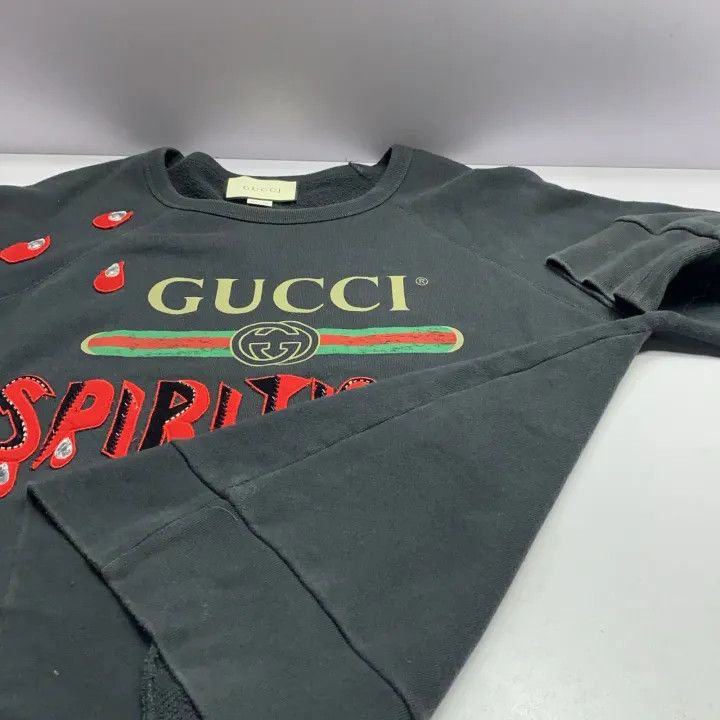 Gucci Gucci Black Printed Cotton Sweatshirt Unisex Size US M / EU 48-50 / 2 - 15 Thumbnail