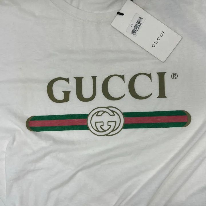 Gucci Gucci Oversized Logo Vintage Style T-Shirt Size US L / EU 52-54 / 3 - 8 Thumbnail