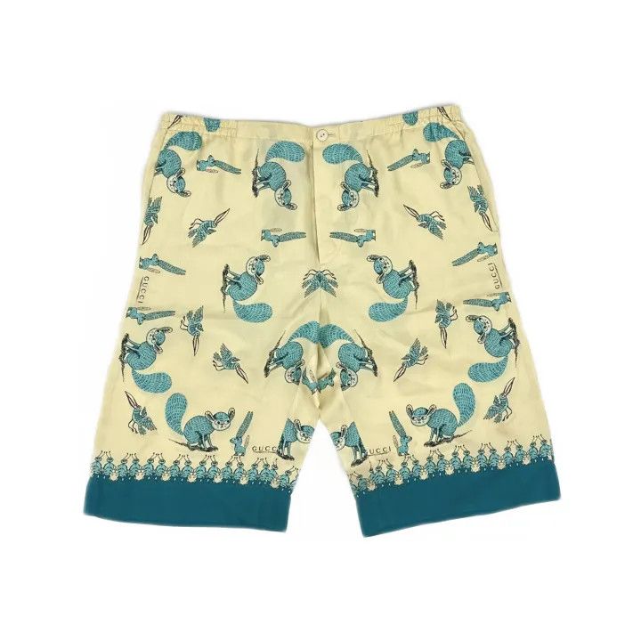 Gucci Gucci x Freya Hartas Printed Silk Shorts Size US 44 / EU 60 - 2 Thumbnail