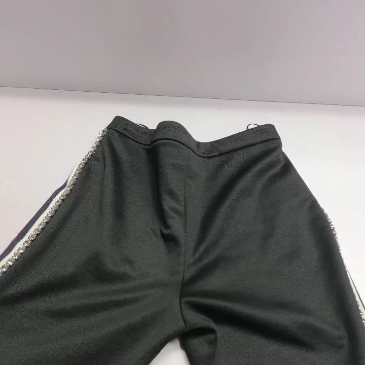 Gucci Gucci Black Track Pants with Rhinestone Stripes Size US 27 - 7 Thumbnail