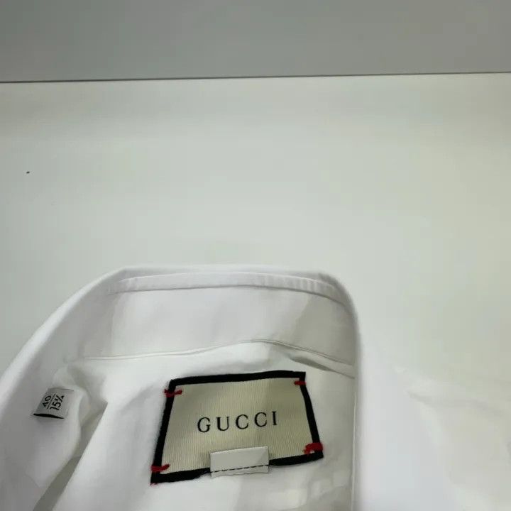 Gucci Gucci Men's White Long Sleeve Button-Up Shirt Size US L / EU 52-54 / 3 - 5 Thumbnail