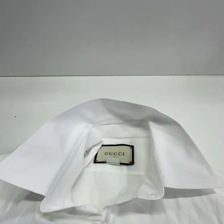 Gucci Gucci Men's White Long Sleeve Button-Up Shirt Size US L / EU 52-54 / 3 - 8 Thumbnail