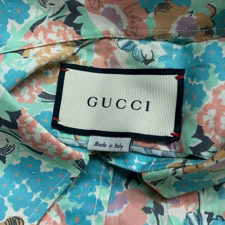 Gucci Gucci Floral Pattern Loose Long Sleeve Shirt Size US XL / EU 56 / 4 - 2 Thumbnail