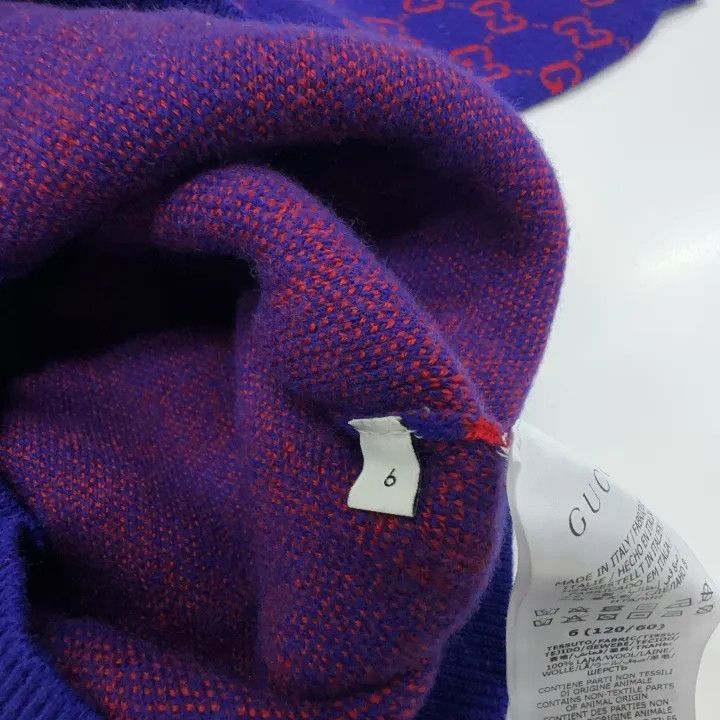 Gucci Gucci Kids Blue GG Embroidered V-Neck Sweater Size US S / EU 44-46 / 1 - 3 Thumbnail