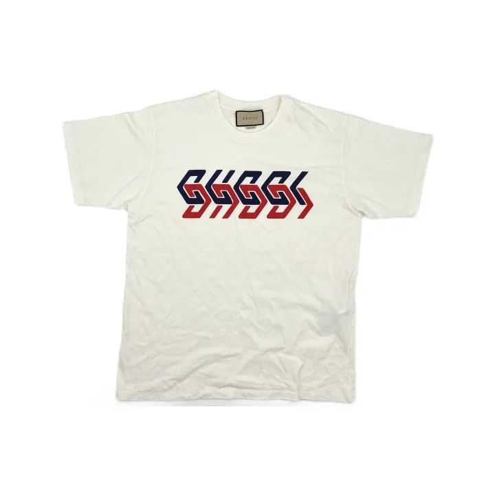Gucci Gucci Mirror Logo Print Cotton T-Shirt Size US M / EU 48-50 / 2 - 2 Thumbnail